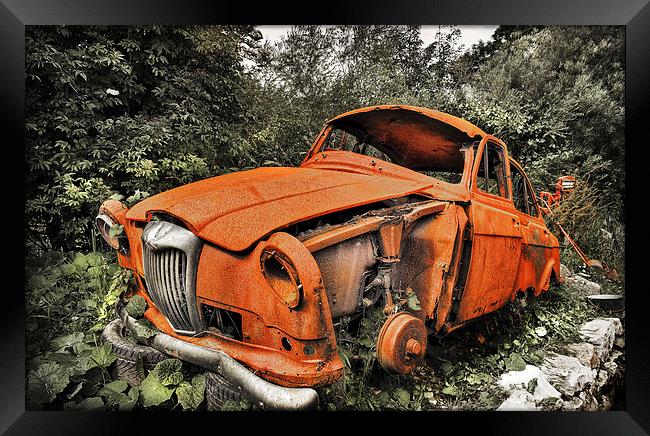  Old and Rusty Riley Classic Car Framed Print by Mal Bray