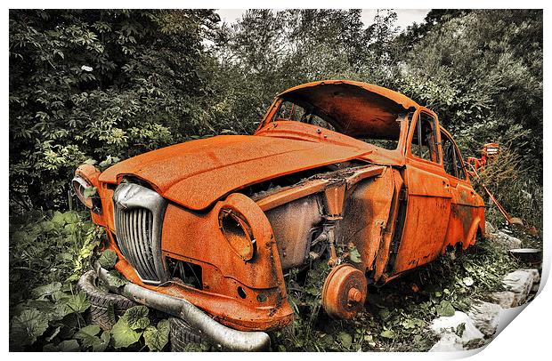 Old and Rusty Riley Classic Car Print by Mal Bray