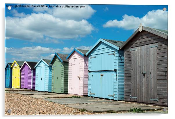 Ferring Beach Huts Acrylic by Martin Parratt