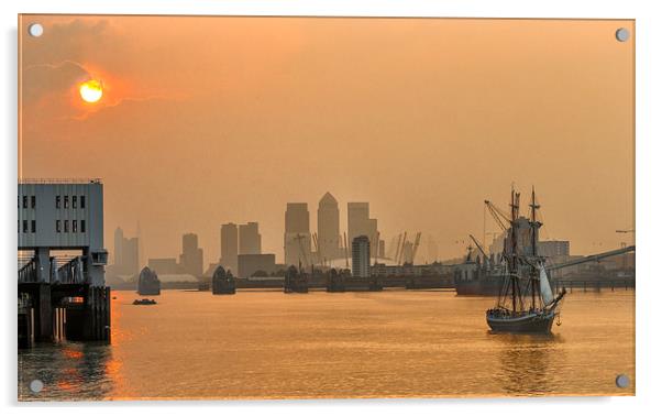 Tall Ships Festival at Royal Woolwich Arsenal 2014 Acrylic by John Ly
