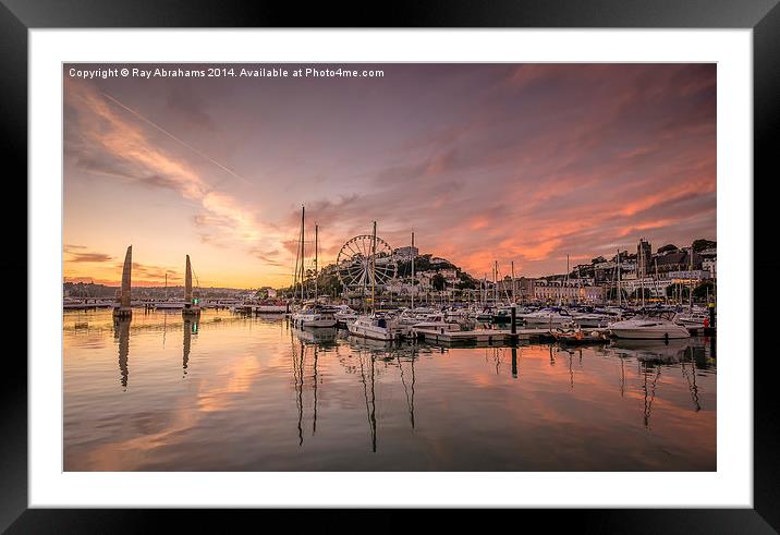 Harbour Sunset Framed Mounted Print by Ray Abrahams