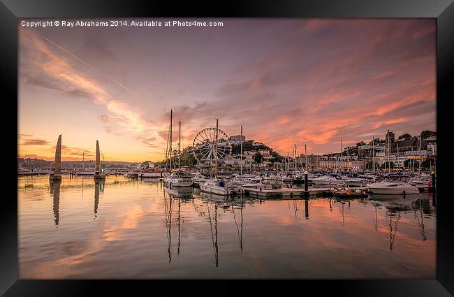 Harbour Sunset Framed Print by Ray Abrahams