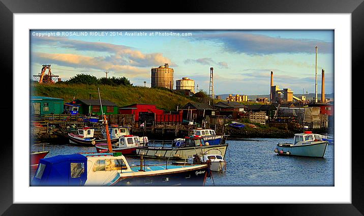 EVENING LIGHT ON FISHING BOATS  Framed Mounted Print by ROS RIDLEY