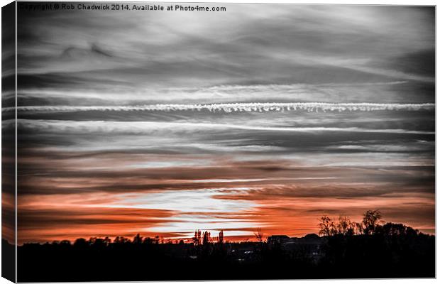  Sunset over sheffield Canvas Print by Rob Chadwick