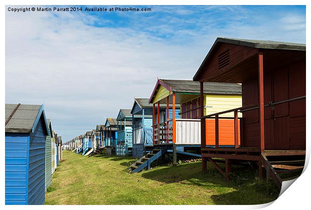 Whitstable Beach Huts Print by Martin Parratt