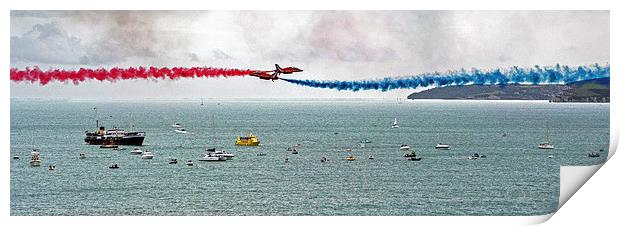  Red Arrows at Bournemouth Print by Geoff Storey