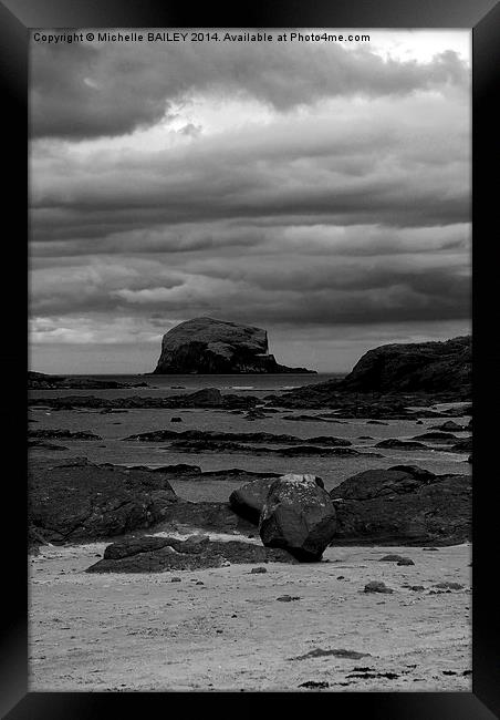Bass Rock At Low Tide Framed Print by Michelle BAILEY