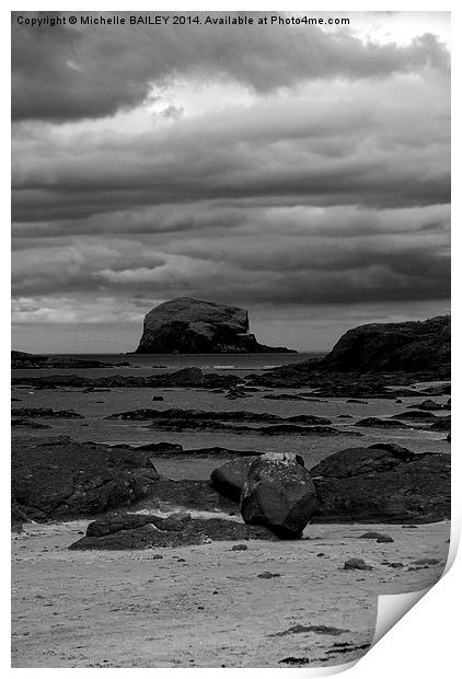 Bass Rock At Low Tide Print by Michelle BAILEY