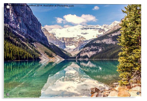 Reflections from Lake Louise Canada Acrylic by Judith Lightfoot
