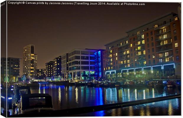 Clarence Dock at night  Canvas Print by Jack Jacovou Travellingjour