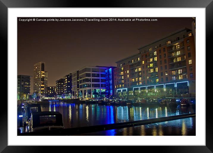 Clarence Dock at night  Framed Mounted Print by Jack Jacovou Travellingjour