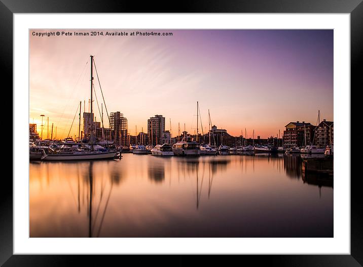  Ipswich Waterfront Sunset Framed Mounted Print by Pete Inman
