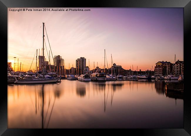  Ipswich Waterfront Sunset Framed Print by Pete Inman