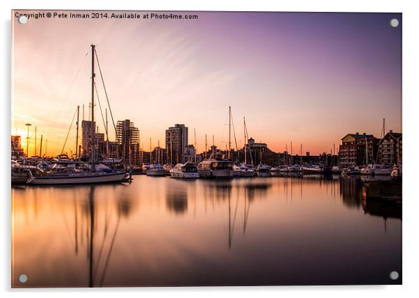  Ipswich Waterfront Sunset Acrylic by Pete Inman