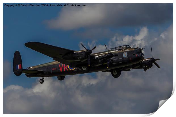Mynarski Lancaster Bomber  Print by David Charlton