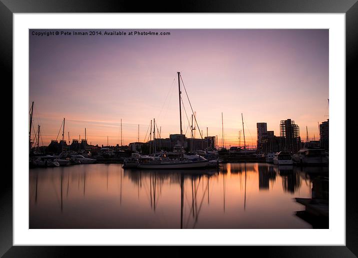 Ipswich Waterfront Sunset Framed Mounted Print by Pete Inman