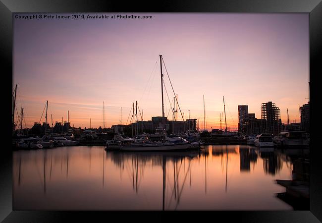 Ipswich Waterfront Sunset Framed Print by Pete Inman