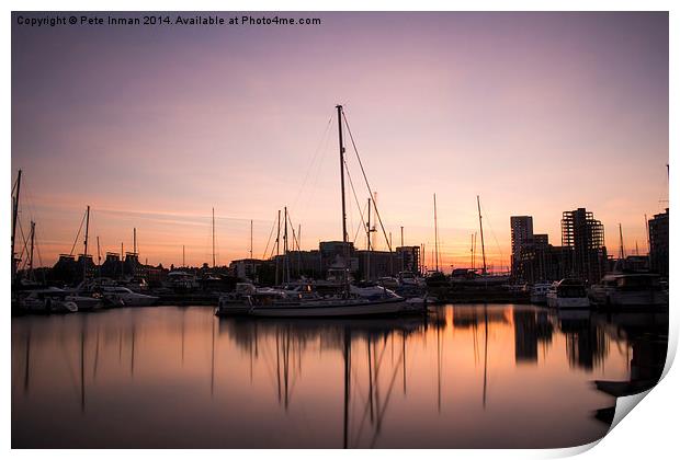 Ipswich Waterfront Sunset Print by Pete Inman