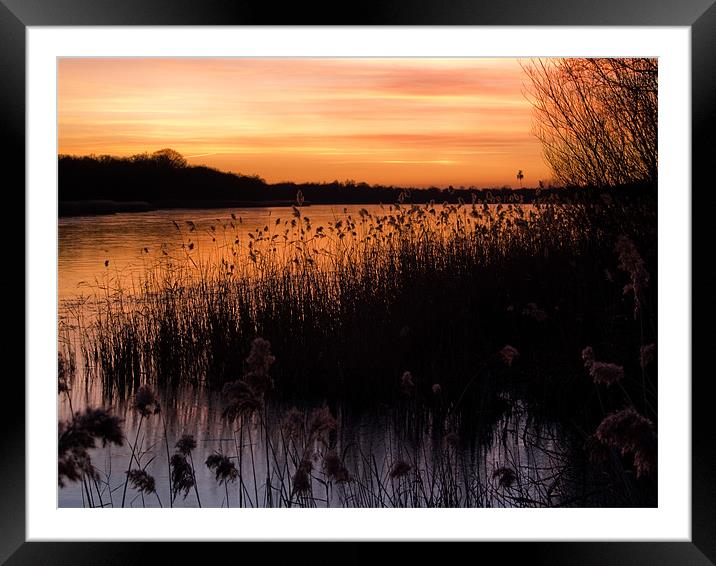 Sunset over Ormesby Little Broad Framed Mounted Print by Stephen Mole