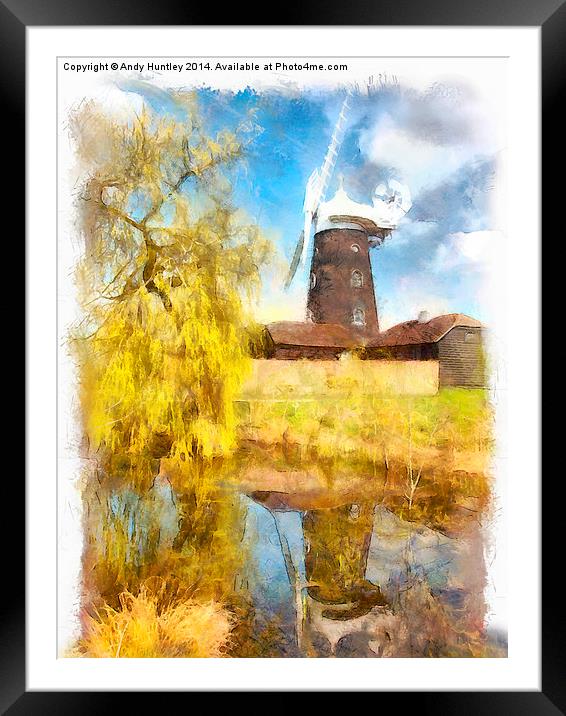   Wray Common Windmill Reigate Framed Mounted Print by Andy Huntley