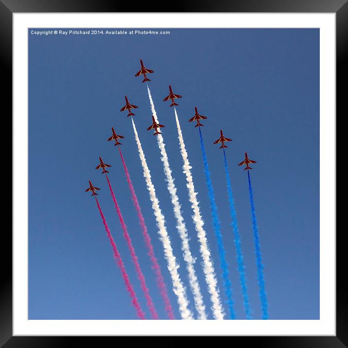 Ten Red Arrows Framed Mounted Print by Ray Pritchard
