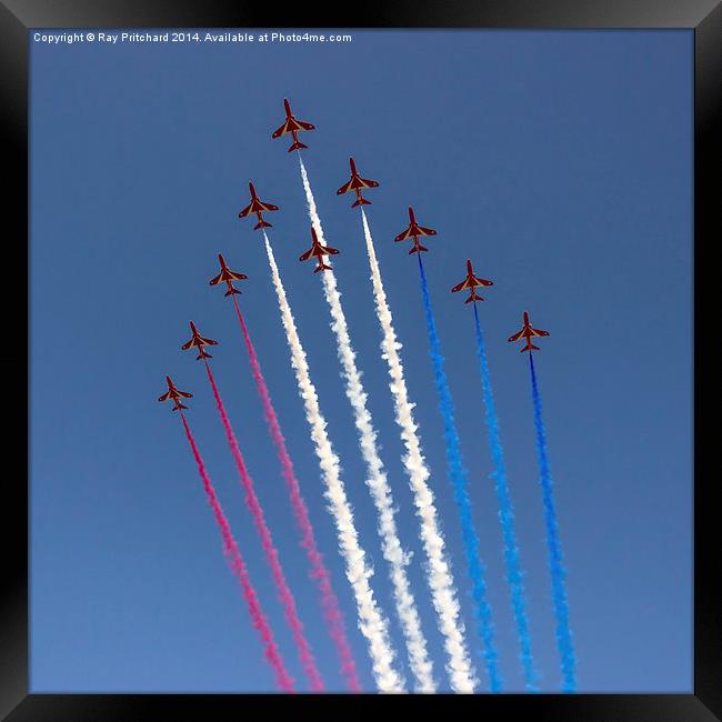 Ten Red Arrows Framed Print by Ray Pritchard