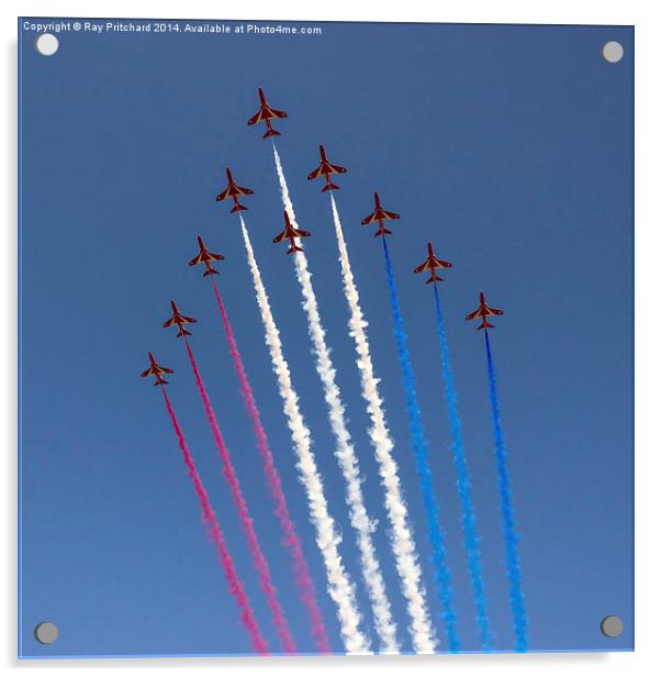 Ten Red Arrows Acrylic by Ray Pritchard
