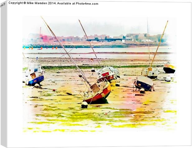 Waiting For The Tide Canvas Print by Mike Marsden