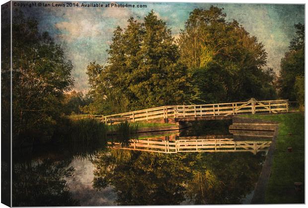  The Swing Bridge At Sulhamstead Canvas Print by Ian Lewis