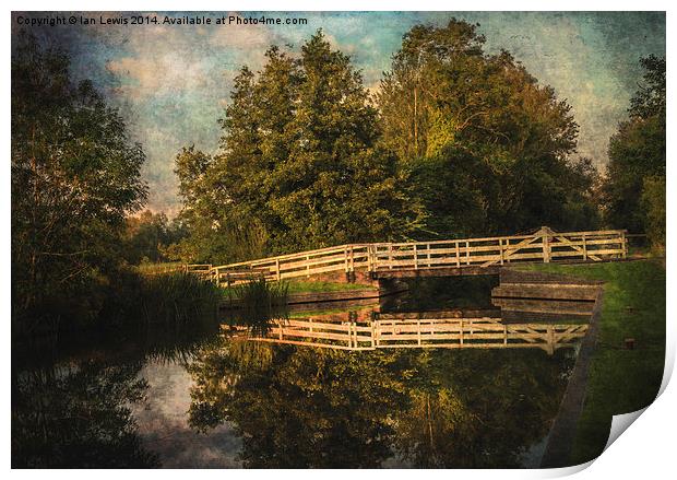 The Swing Bridge At Sulhamstead Print by Ian Lewis