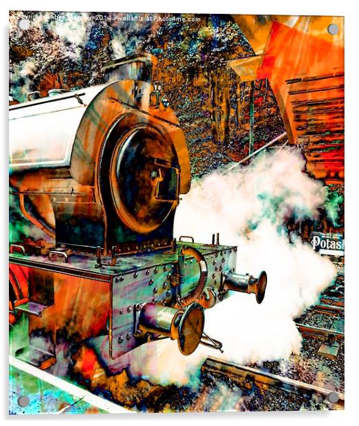 Steam Engine 3698 ‘Repulse’ Lakeside & Haverthwait Acrylic by Mike Marsden