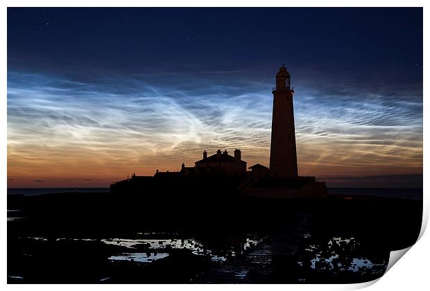  Noctilucent Clouds at St. Mary's Print by Paul Appleby