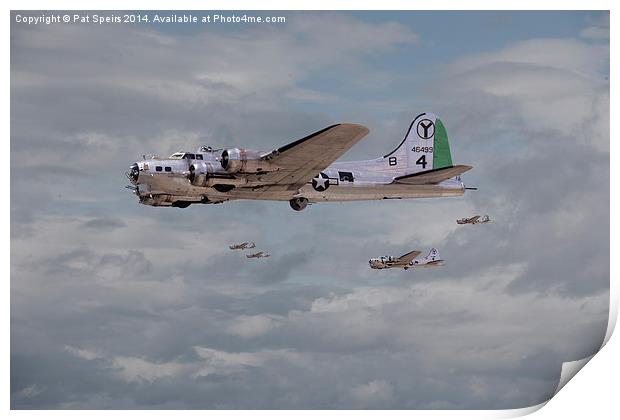  B17s in Italy - !5th Air Force Print by Pat Speirs