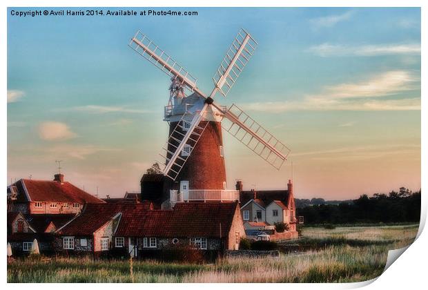 Cley windmill Norfolk Print by Avril Harris