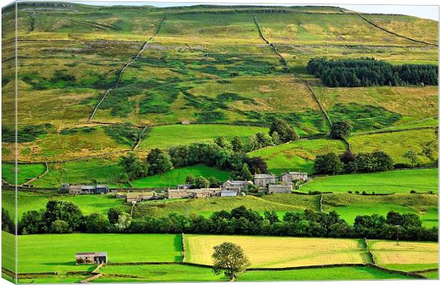  Hamlet Satron in Swaledale, Yorkshire Dales Canvas Print by Gisela Scheffbuch