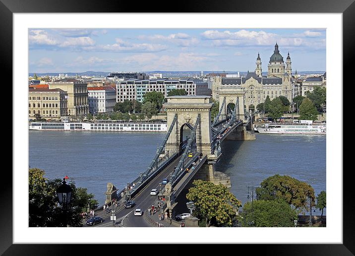 Chain Bridge Budapest Framed Mounted Print by Tony Murtagh