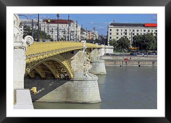 Margaret Bridge Budapest  Framed Mounted Print by Tony Murtagh