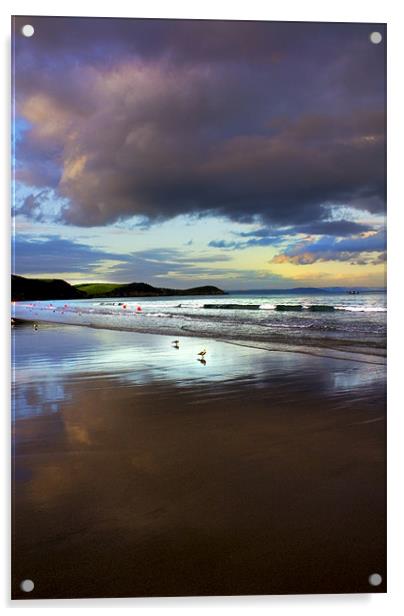 Mevagissey Beach Acrylic by Jim kernan