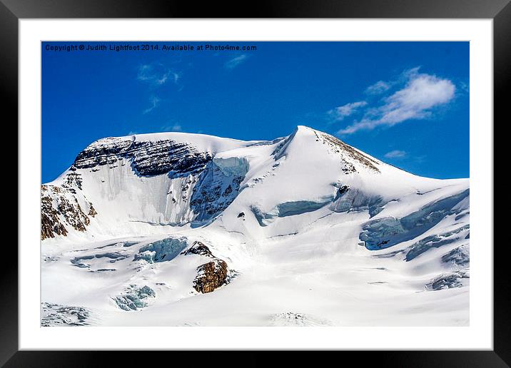Snowy Mountain Peaks Canada  Framed Mounted Print by Judith Lightfoot