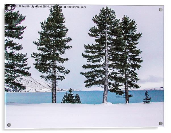  Snow Laden Lake Tekapo New Zealand Acrylic by Judith Lightfoot