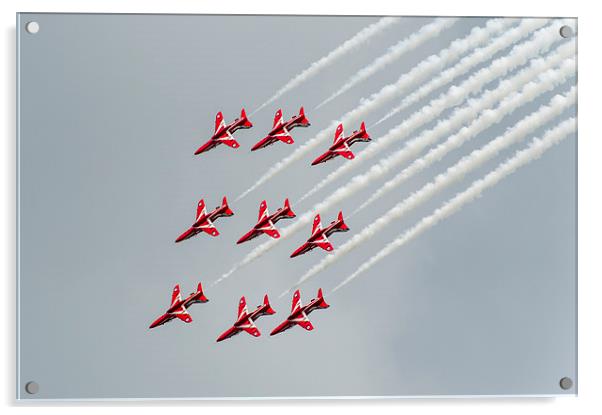 The Red Arrows diamond nine inverted Acrylic by Gary Eason