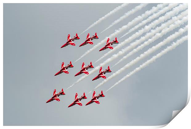 The Red Arrows diamond nine inverted Print by Gary Eason