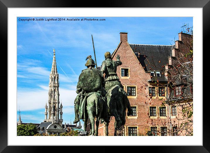 Don Quixote and Sancho Panza in Brussels  Framed Mounted Print by Judith Lightfoot