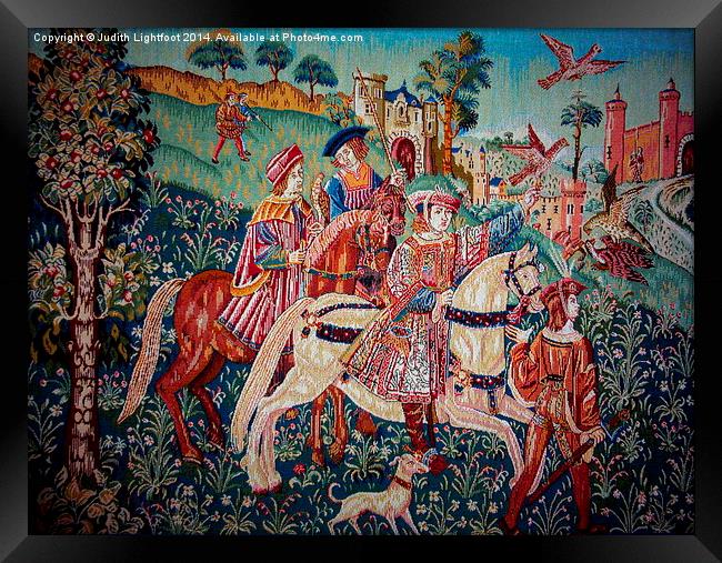 Medieval Tapestry  Framed Print by Judith Lightfoot