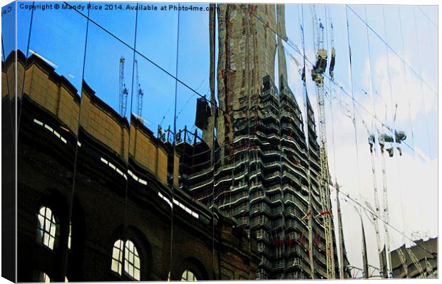  Reflections in the building Canvas Print by Mandy Rice