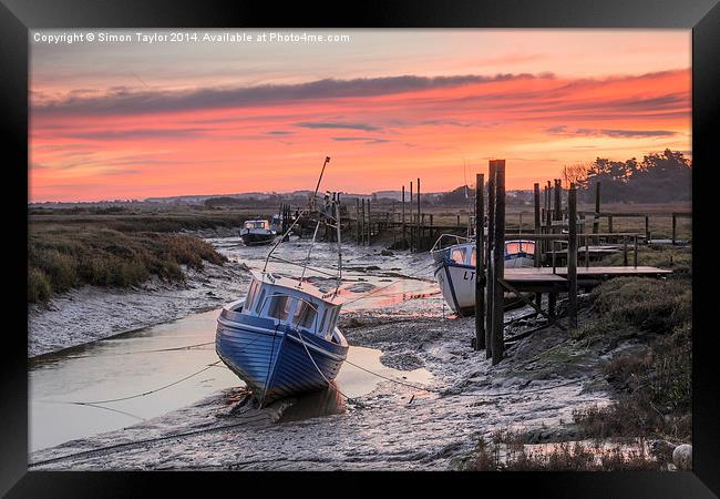  Thornham Harbour Sunrise  Framed Print by Simon Taylor