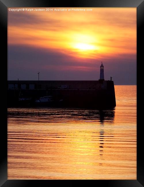 Pier Sunset Framed Print by Ralph Jackson
