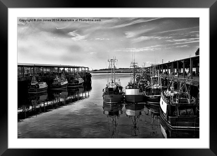  North Shields Fish Quay in B&W Framed Mounted Print by Jim Jones
