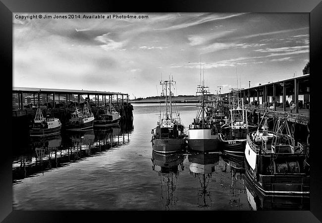  North Shields Fish Quay in B&W Framed Print by Jim Jones