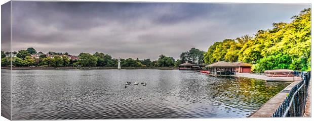 Roath Park Panorama 2 Canvas Print by Steve Purnell